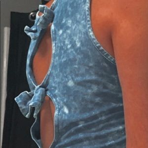 Blue tie dye crop top